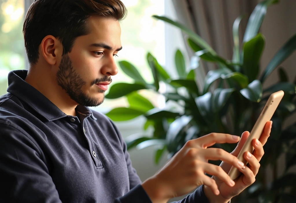 Personne lisant un document numérique sur une tablette